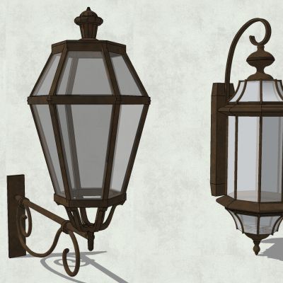 欧式美式铁艺户外走廊金属壁灯