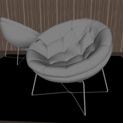 北欧简约金属单人沙发椅