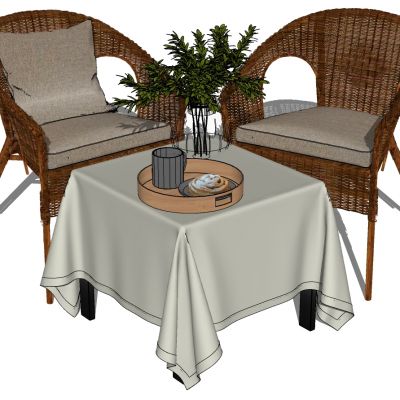 户外藤编餐桌椅