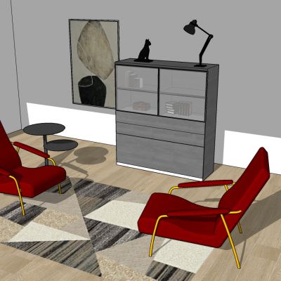 现代美式简约单人休闲沙发椅