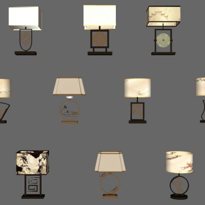 新中式铁艺台灯组合