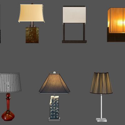 现代新中式台灯组合