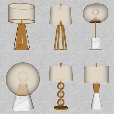 现代轻奢新中式台灯组合