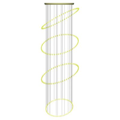 现代轻奢简欧式大堂楼梯间大型螺旋形状金属水晶吊灯吸顶灯