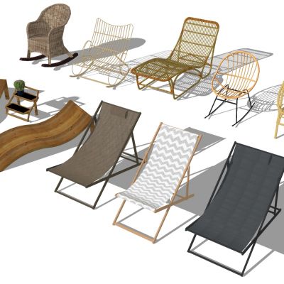 户外藤编休闲躺椅