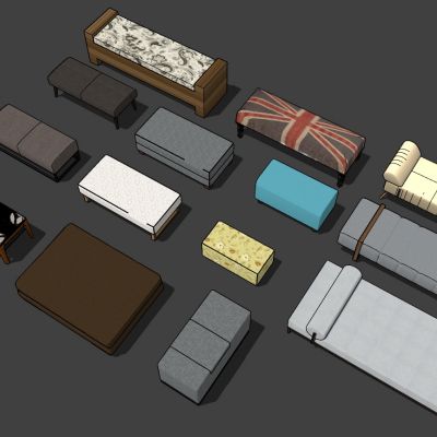 欧式法式美式新中式现代雕花床尾凳脚踏圆凳