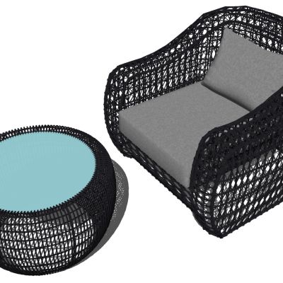 户外编织藤编休闲沙发茶几