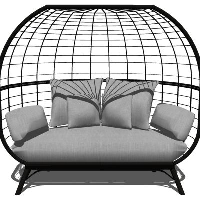 户外休闲藤编铁艺休闲沙发