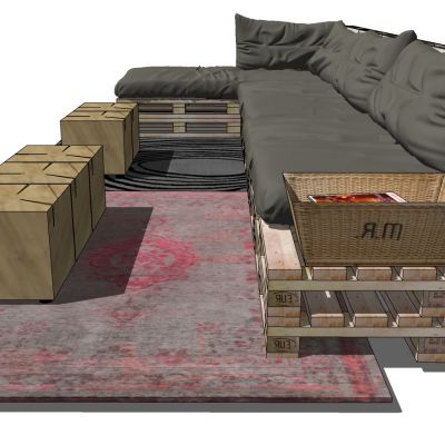 户外木制休闲沙发