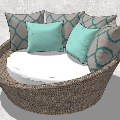 东南亚户外藤编编织竹编席编沙发