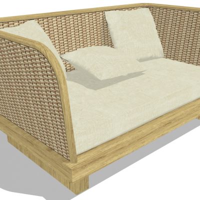 东南亚户外藤编编织竹编席编沙发