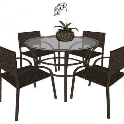 户外休闲藤编编织桌椅