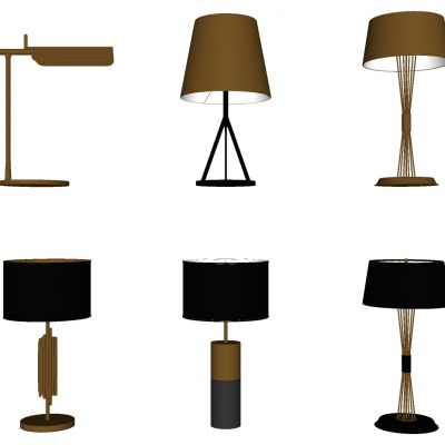 现代轻奢台灯组合SU模型