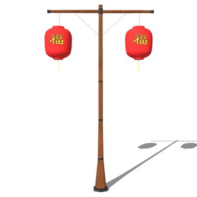 中式红灯笼景观路灯)