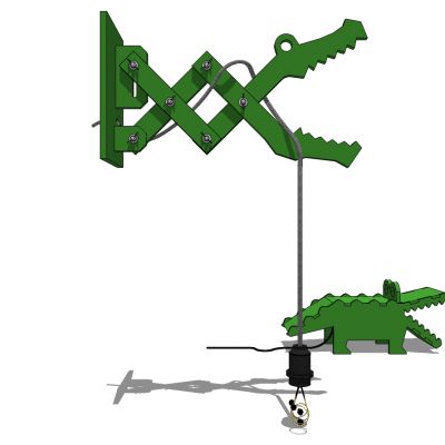 现代铁艺鳄鱼儿童房壁灯小吊灯