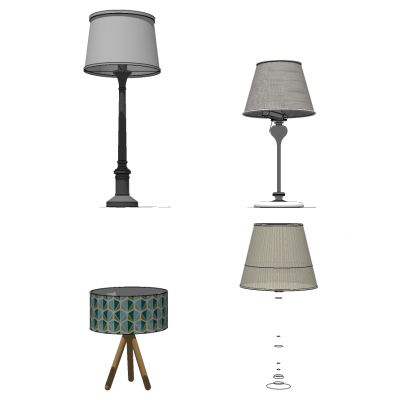 欧式美式现代创意台灯客厅卧室床头灯组合