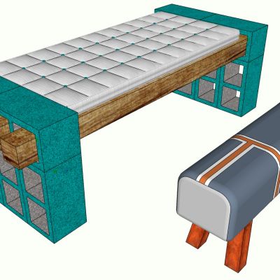 景观阳台庭院休闲长条凳子沙发座椅