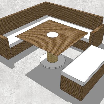 东南亚户外藤编编织竹编席编沙发