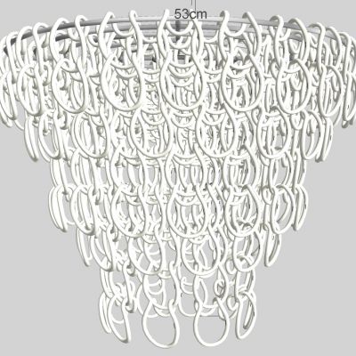 现代金属环玻璃水晶吊灯