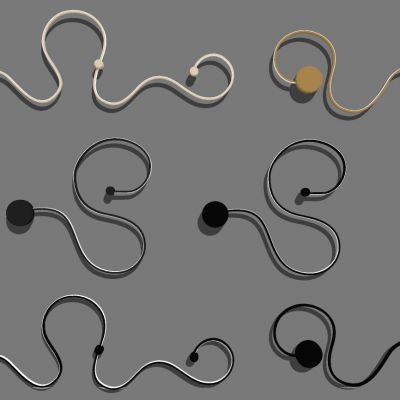 现代工业风曲线壁灯组合