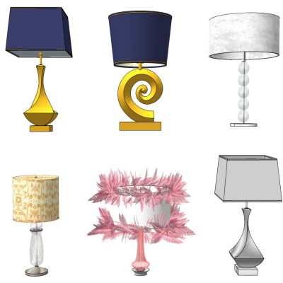 欧式美式铁艺玻璃台灯儿童房女孩房羽毛台灯