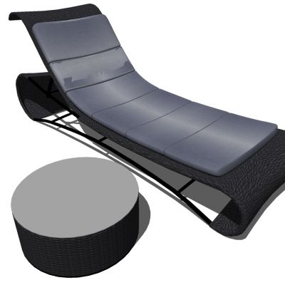 户外藤编休闲躺椅