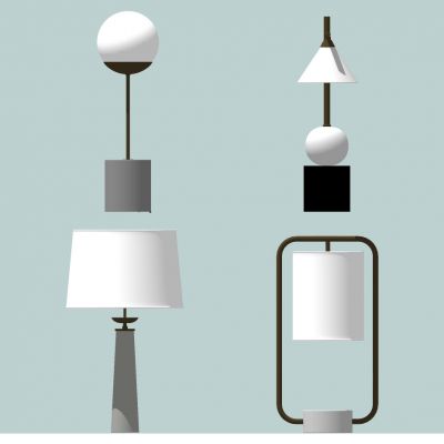 现代新中式台灯组合
