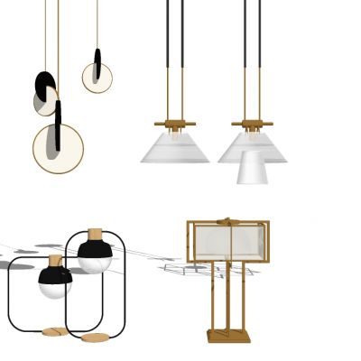 现代新中式台灯吊灯