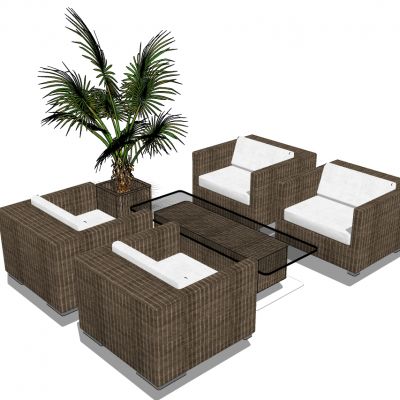 户外阳台藤编竹编编织休闲单人沙发家具