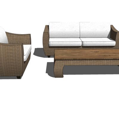 户外藤编休闲沙发