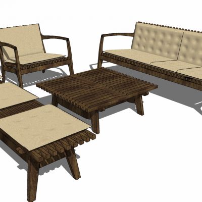 组合户外家具沙发茶几