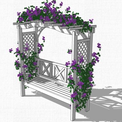 室外秋千摇椅SU模型