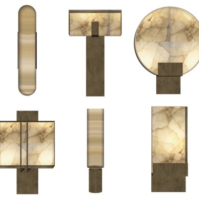 新中式仿大理石花纹纹云石路壁灯装饰灯