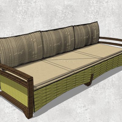 东南亚户外藤编编织竹编席编沙发