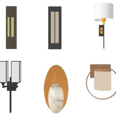 新中式铁艺壁灯仿大理石壁灯