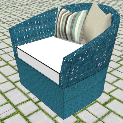 东南亚户外藤编编织竹编席编单人沙发