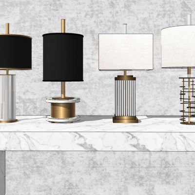 简欧式现代轻奢美式现代金属台灯灯具组合