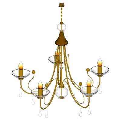 欧式金属铁艺水晶烛台吊灯