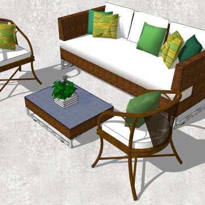 东南亚户外藤编编织竹编席编沙发椅