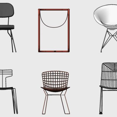 现代欧式美式法式椅SU模型