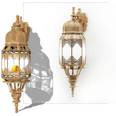 伊斯兰阿拉伯东南亚新疆轻奢金属雕花壁灯