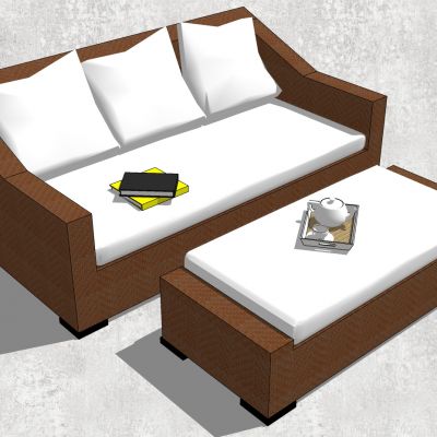 东南亚户外藤编编织竹编席编沙发