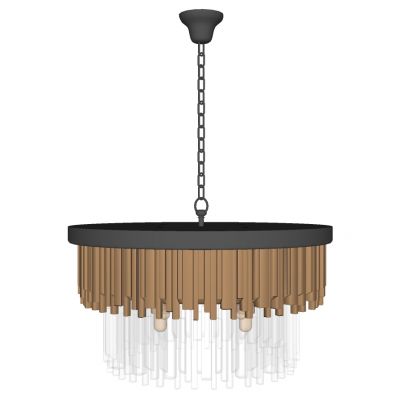 现代新中式金属水晶吊灯