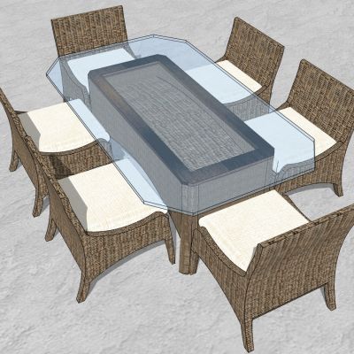 户外藤编竹编餐桌椅