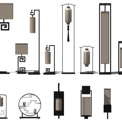 新中式现代壁灯落地灯