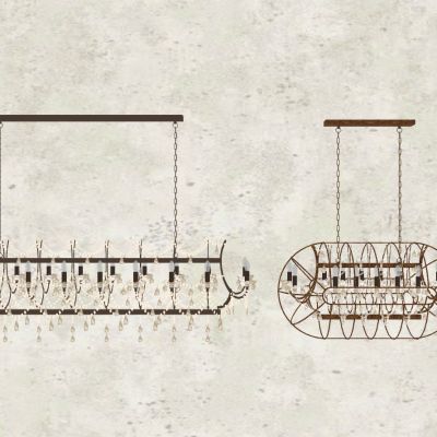 美式复古水晶铁艺吊灯