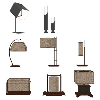 新中式金属台灯组合