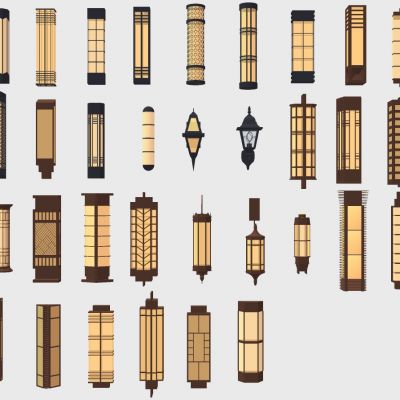 新中式欧式壁灯室外庭院壁灯落地灯组合
