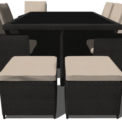 户外藤编编织休闲沙发桌椅