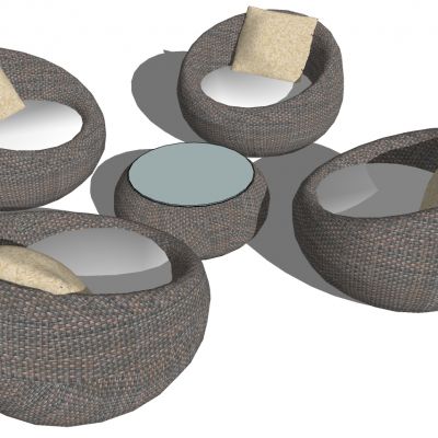 户外阳台藤编竹编编织休闲沙发家具